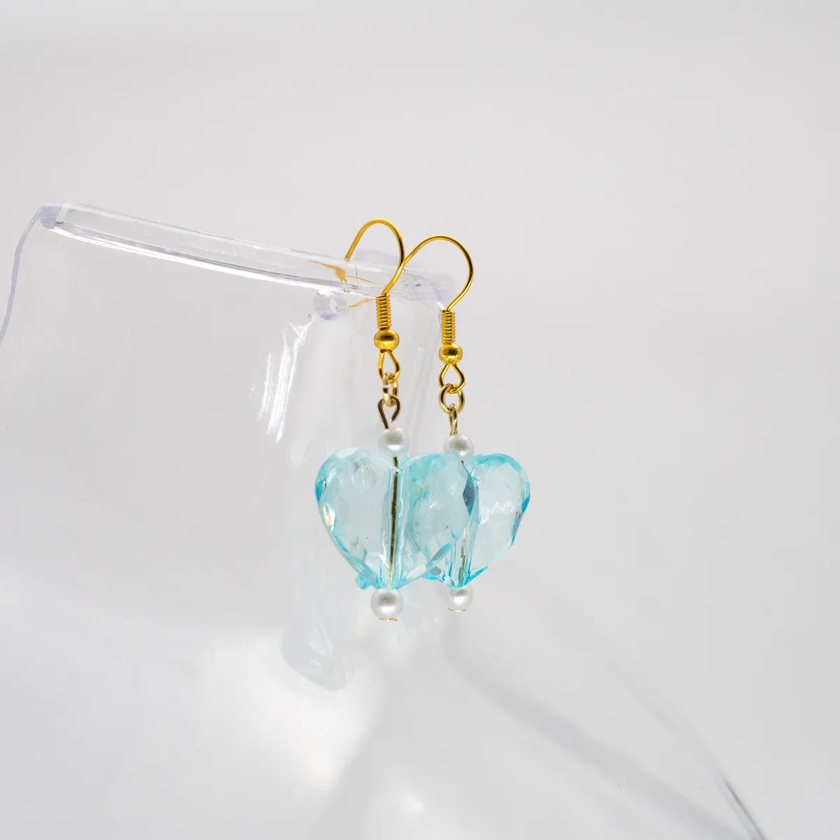 Aqua Heart Earrings
