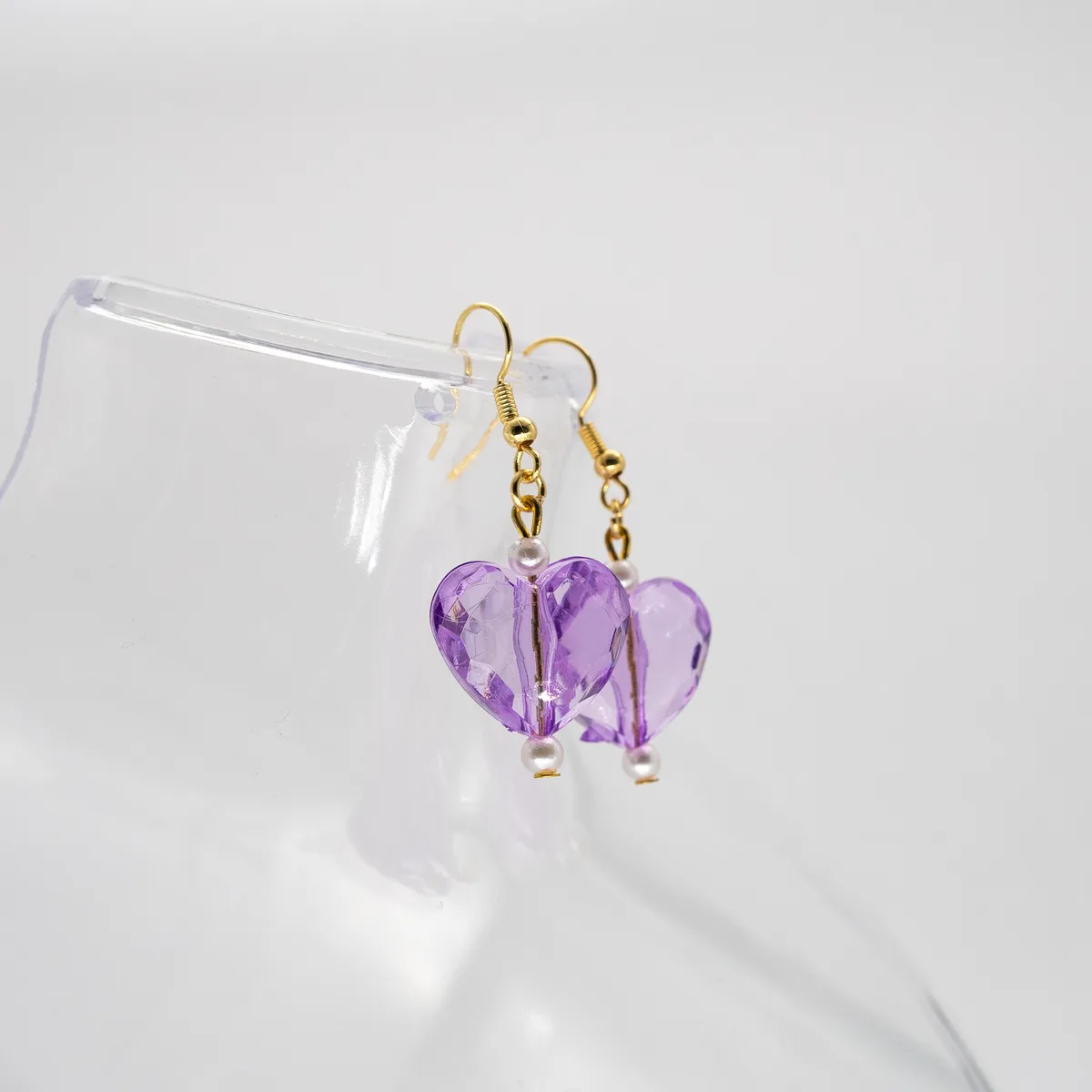 Lavender Heart Earrings