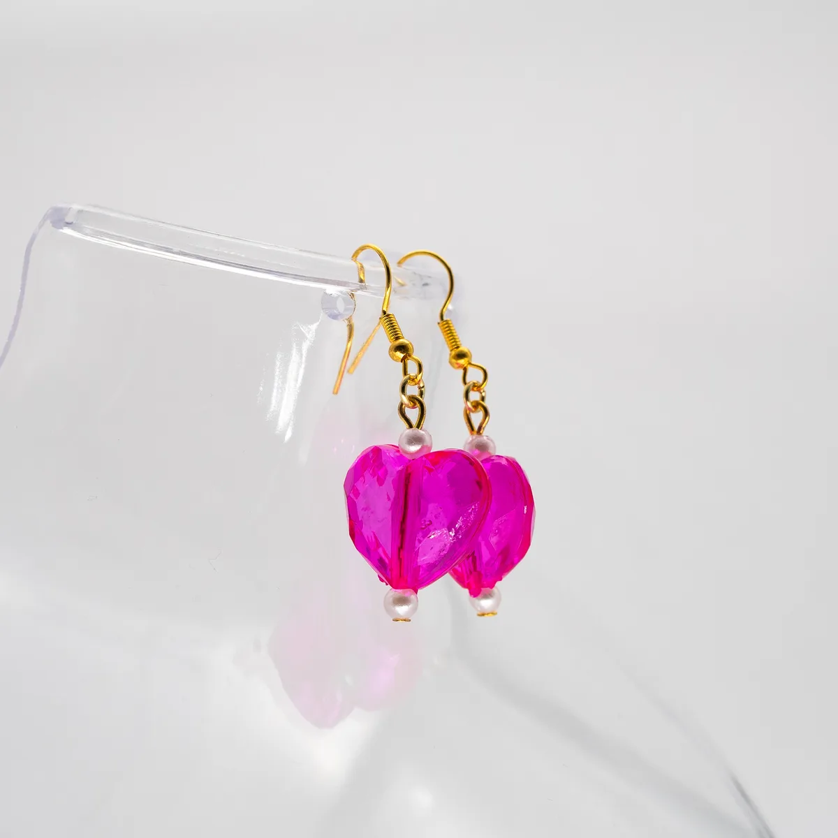 Magenta Heart Earrings