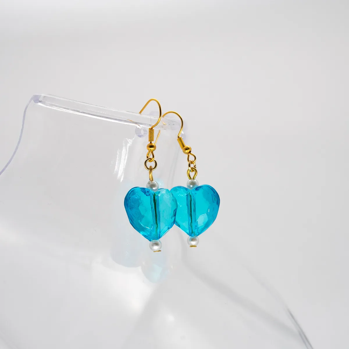 Teal Heart Earrings